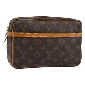LOUIS VUITTON Monogram Compiegne 23 Clutch Bag M51847 LV Auth BA8942